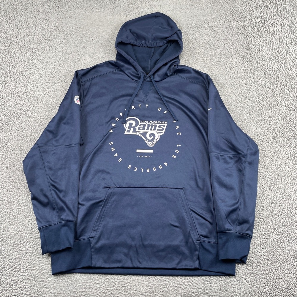 Los Angeles Rams NFL Training Performance Sweatshirt Nike Hoodie Mens XXL Navy